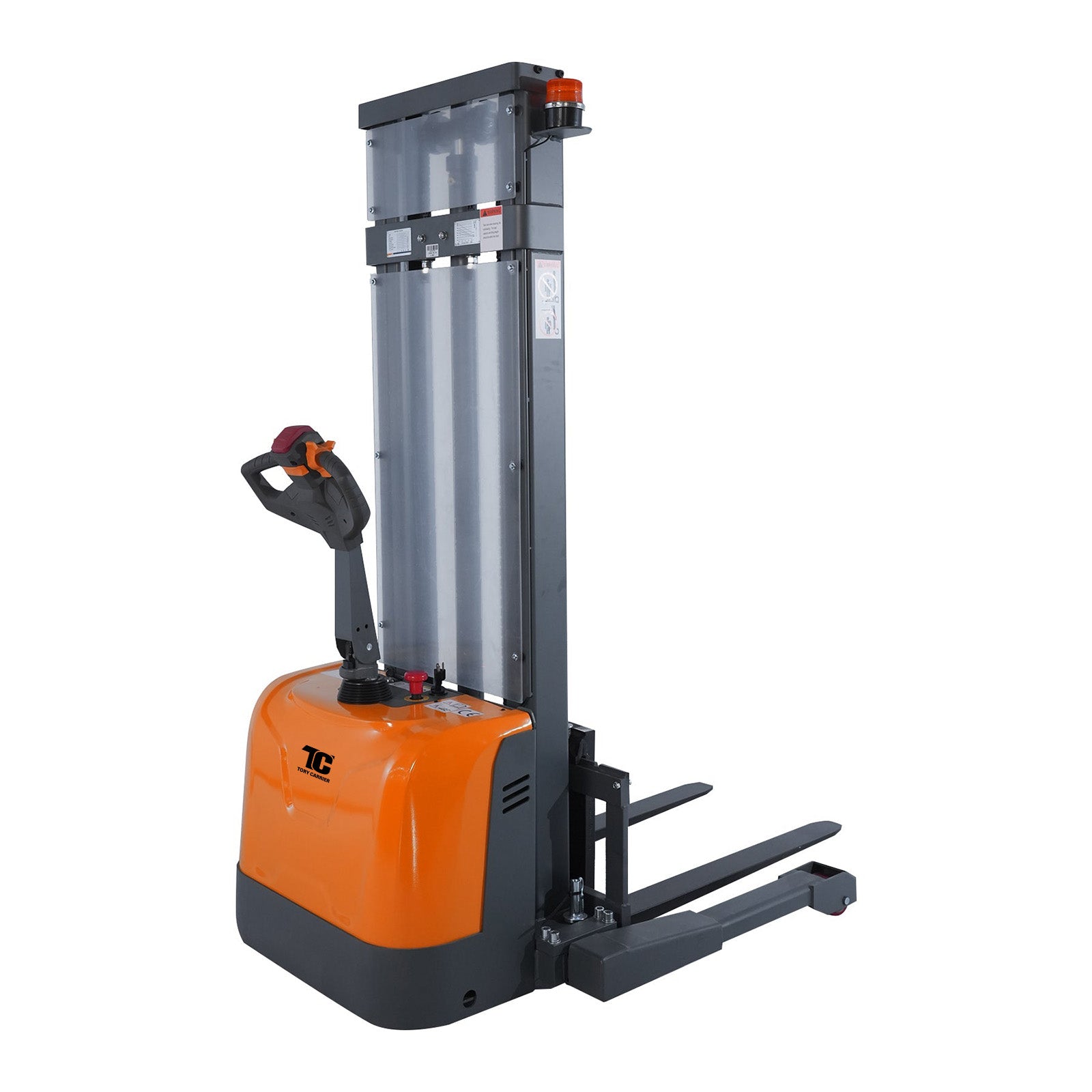 3300lbs Electric Straddle Stacker, 98" Lift, Adjustable Legs & Forks, T-3050