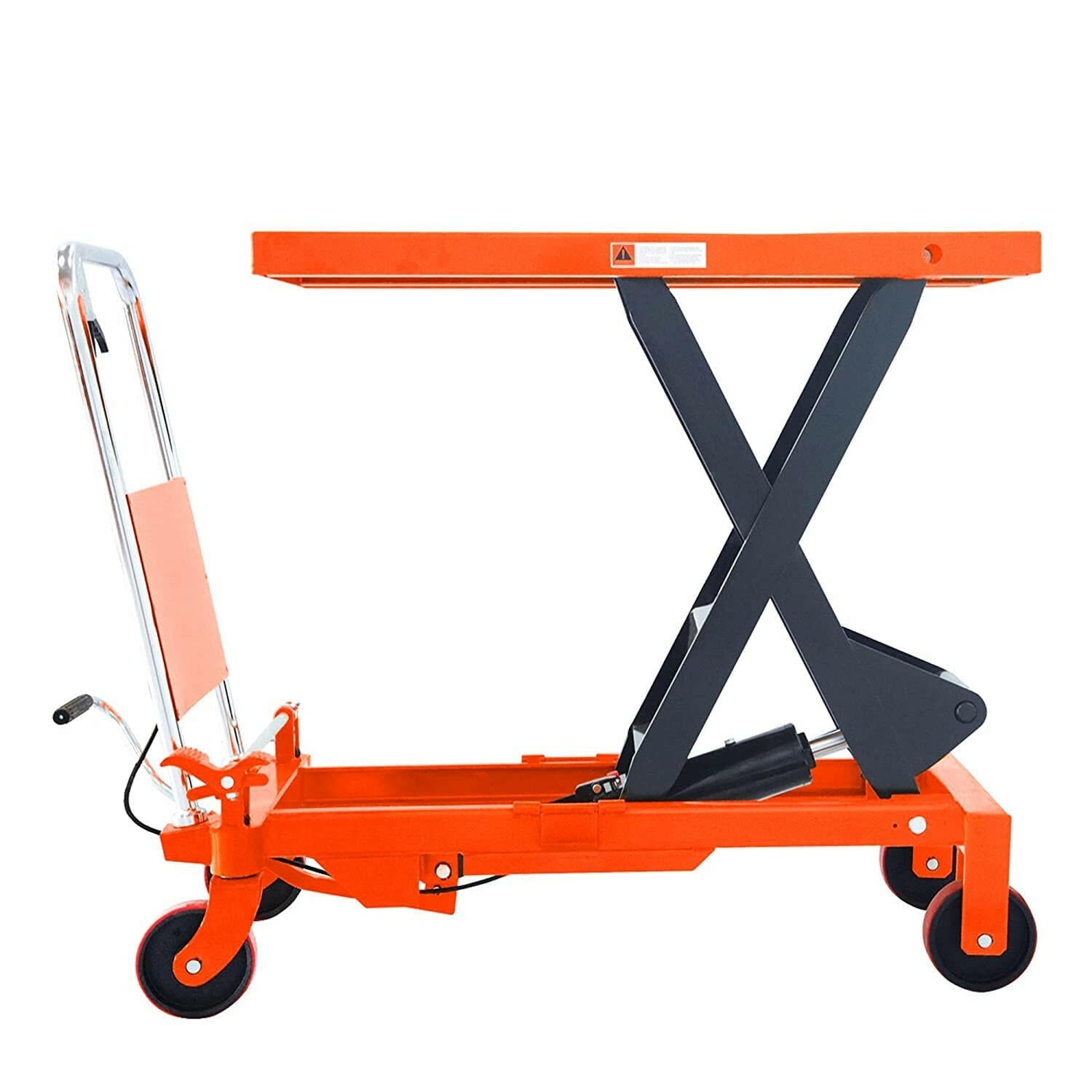 Mesa elevadora de tijera con capacidad de 1760 lb y altura de elevación de 39,4" con acabado revestido duradero.