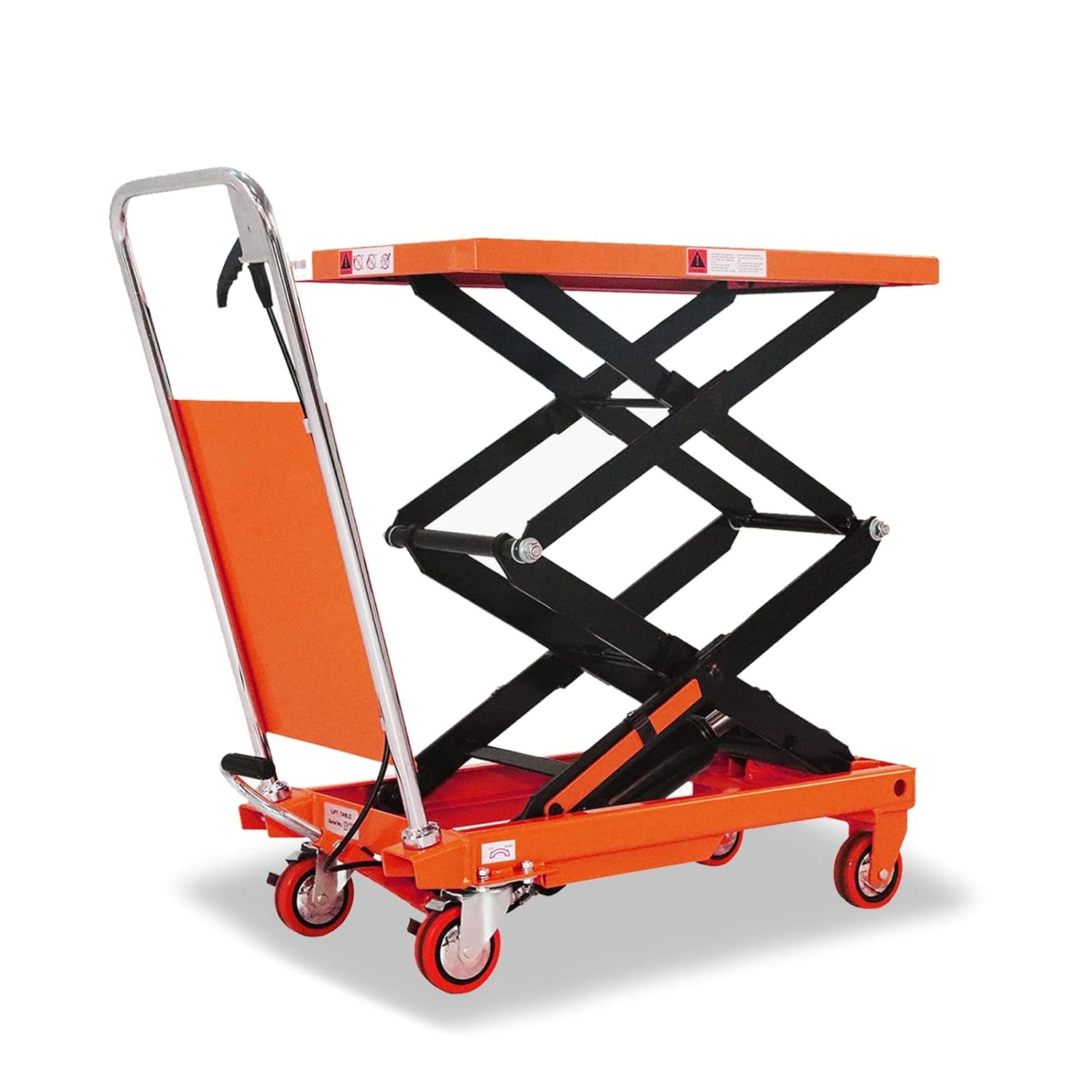 Carro elevador de tijera doble de 330 lb y 43,3" de altura de elevación