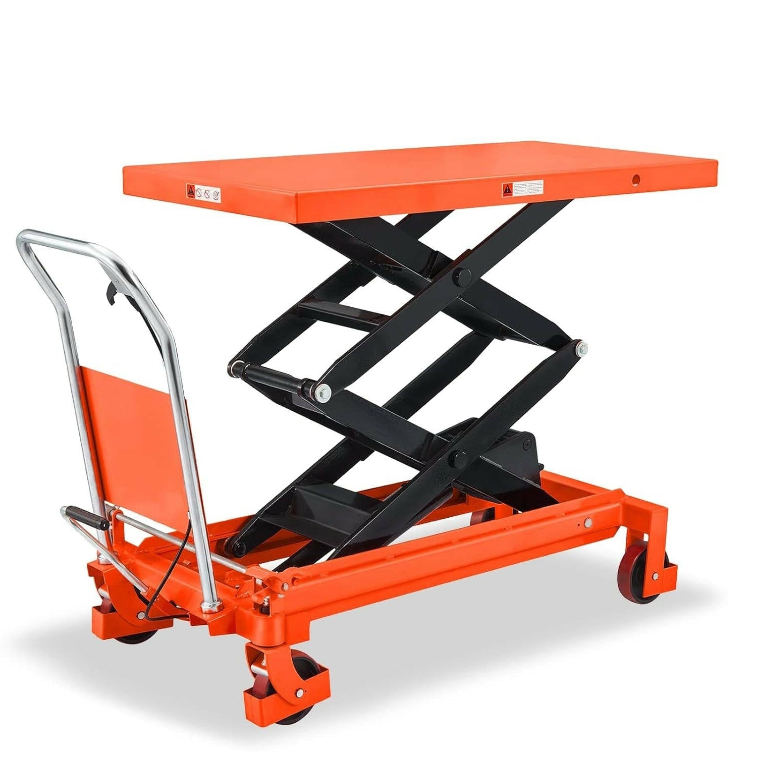 Mesa elevadora de tijera doble, 1760 lb, 59" de altura de elevación