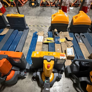 Used Electric Pallet Jack 4400 lb Capacity with 48"L x 27"W Forks Lightweight Lithium Design