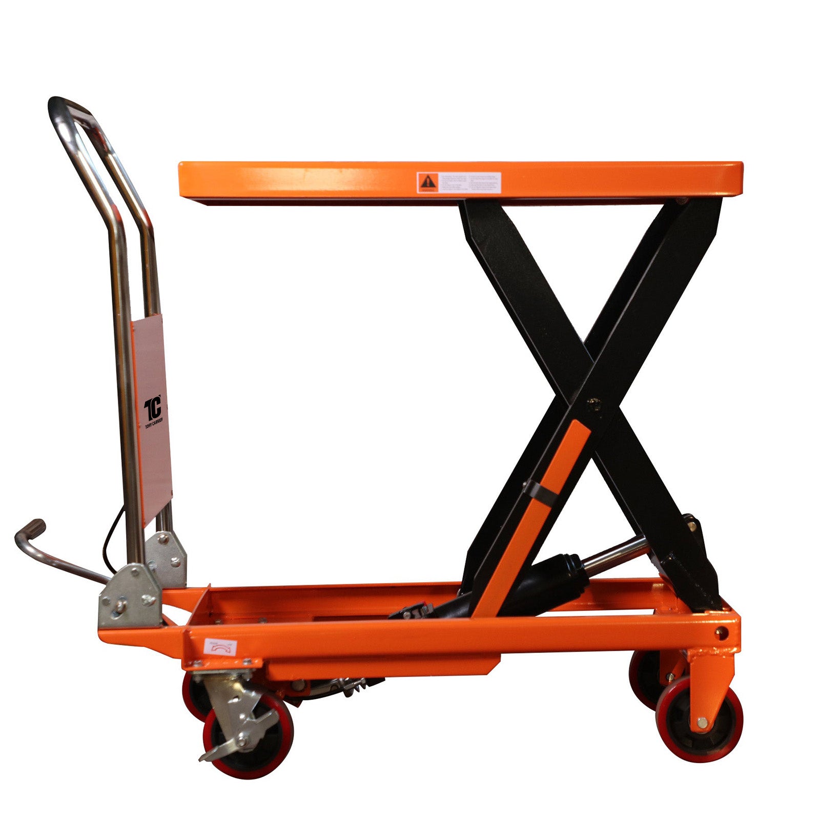 Hydraulic Scissor Lift Table Cart 660 lbs Capacity, 35.4" Extended Table Height, T-2001