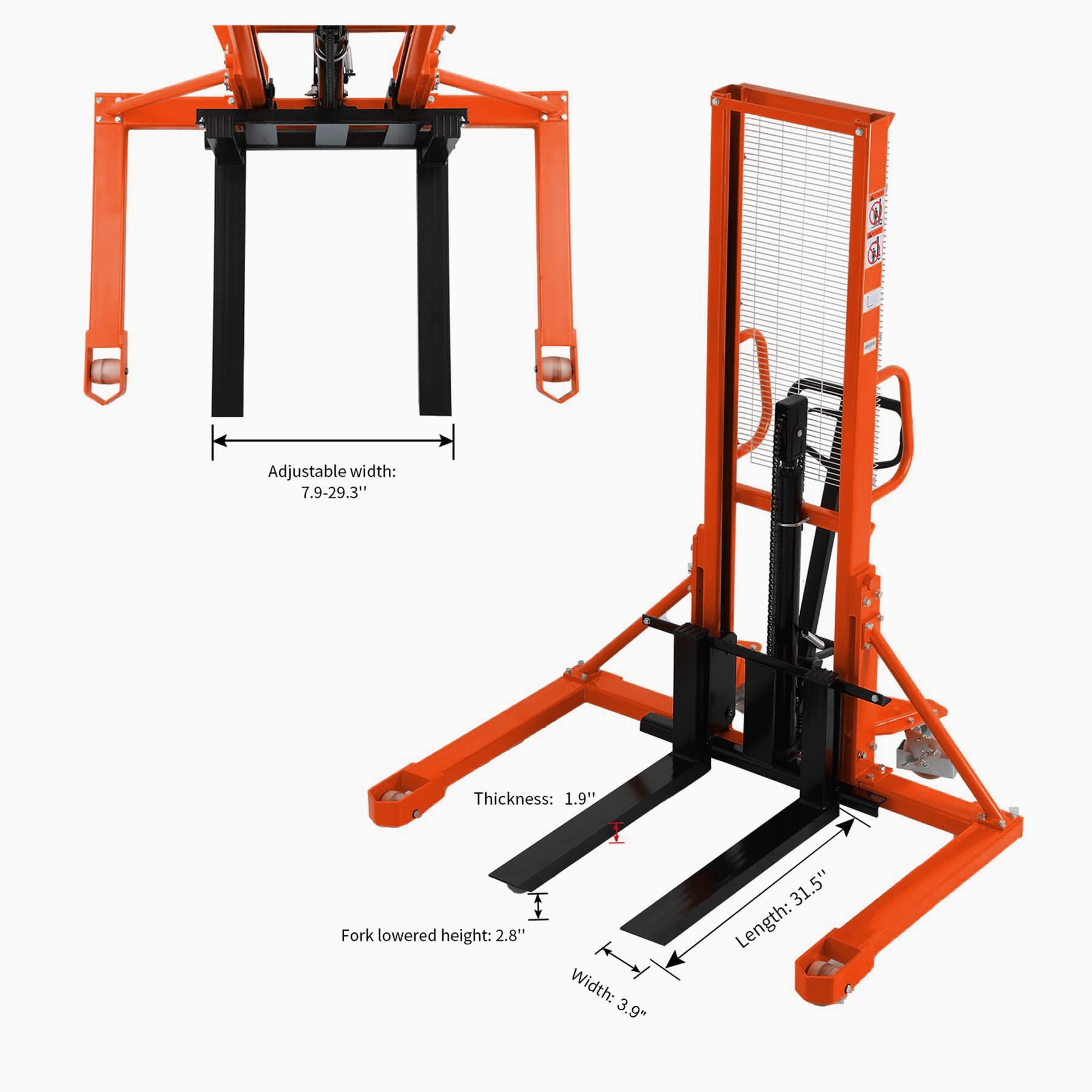 Stacker Kit. Amazon 1100 lbs Manual Pallet Stacker with Straddle legs 63