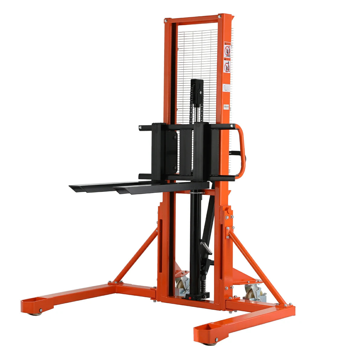 1100lb Manual Pallet Stacker with Straddle legs 63" Lift Height