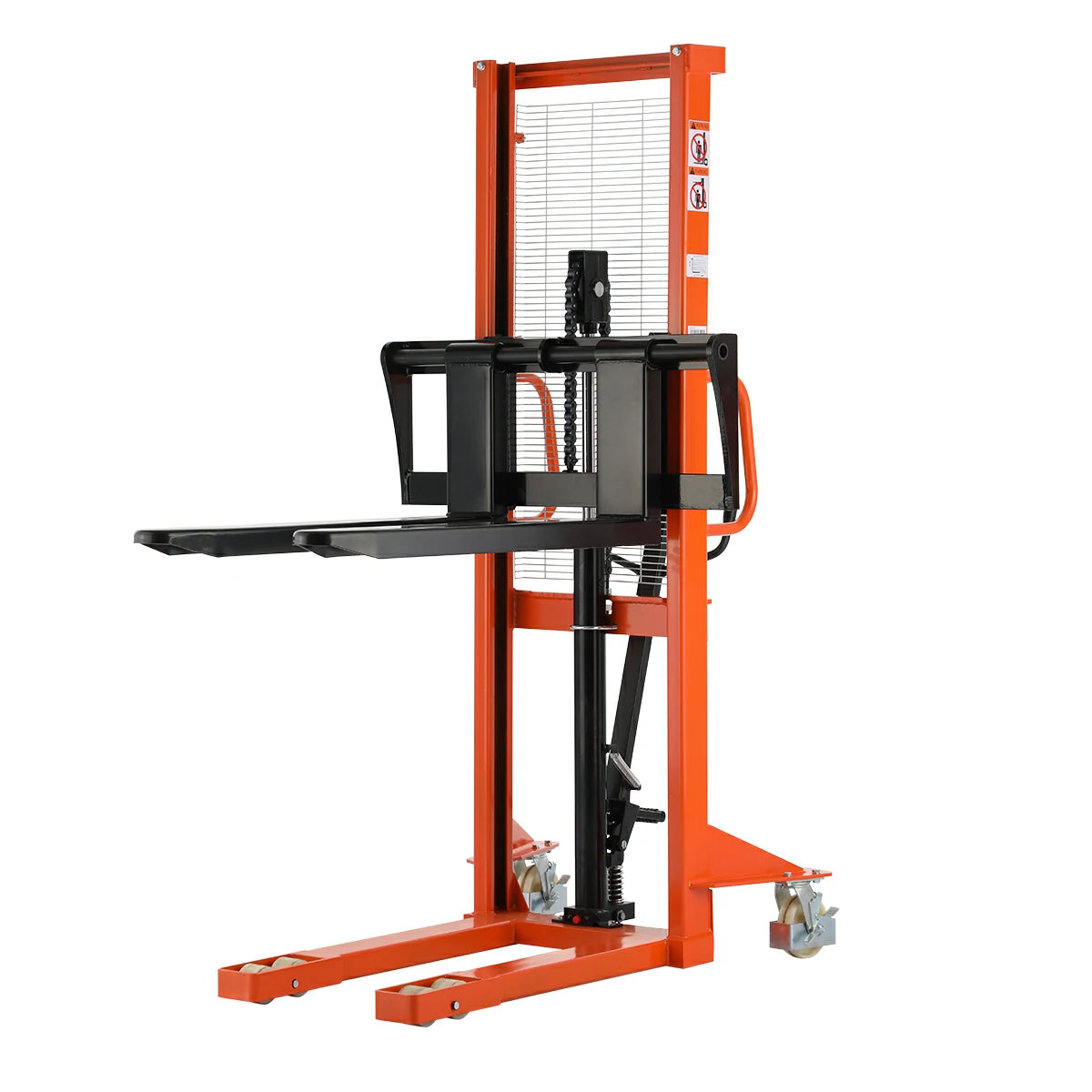 2200lbs Manual Pallet Stacker Adjustable Forks Fixed Legs 63" Lift