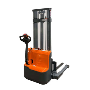 2640lbs Full Electric Straddle Stacker, 98" Lift Height, Adjustable Legs & Forks, T-3038