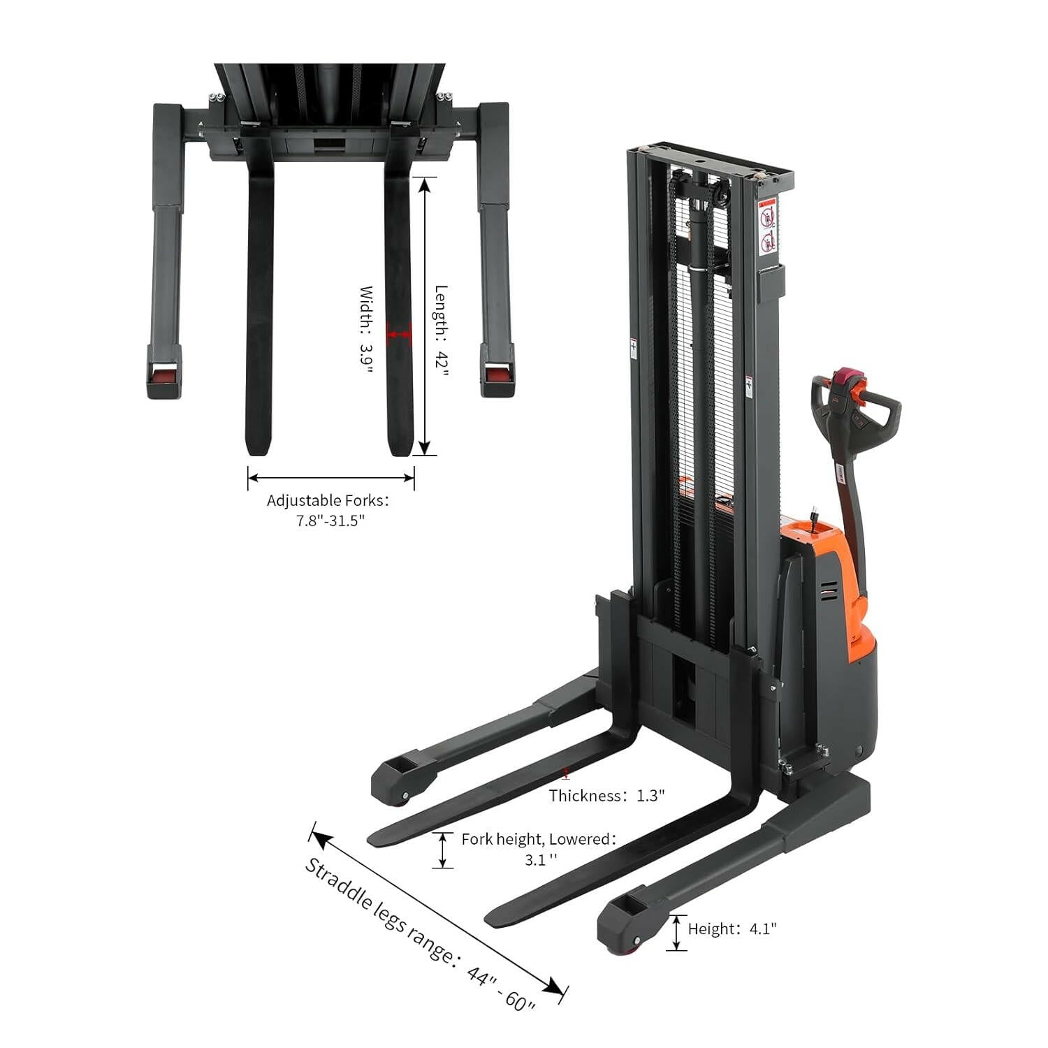 Stacker Kit. Amazon 2640lbs Full Electric Straddle Stacker, 118
