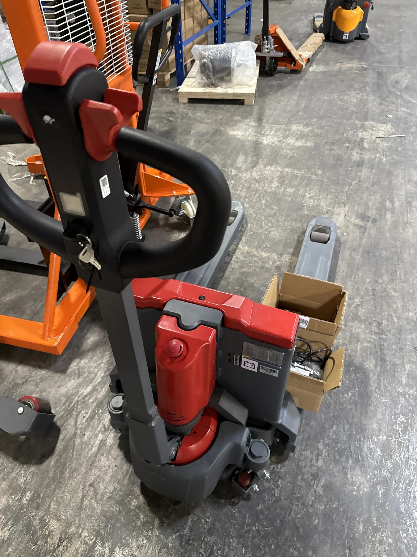 Used Electric Pallet Jack 4400 lb Capacity with 48"L x 27"W Forks Lightweight Lithium Design