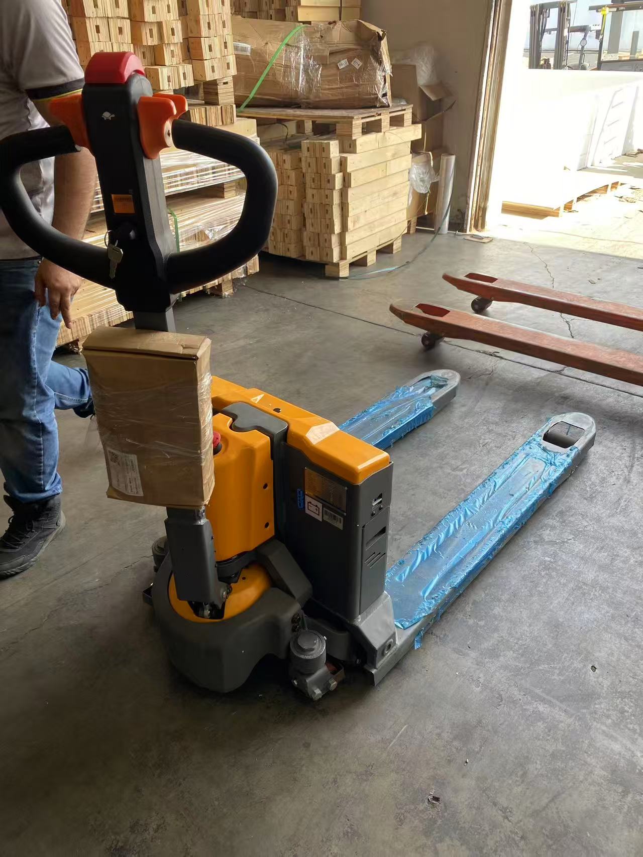 Used Super Light Electric Pallet Jack – Lithium Battery, 3300 lbs Capacity, 48" L × 27" W Forks