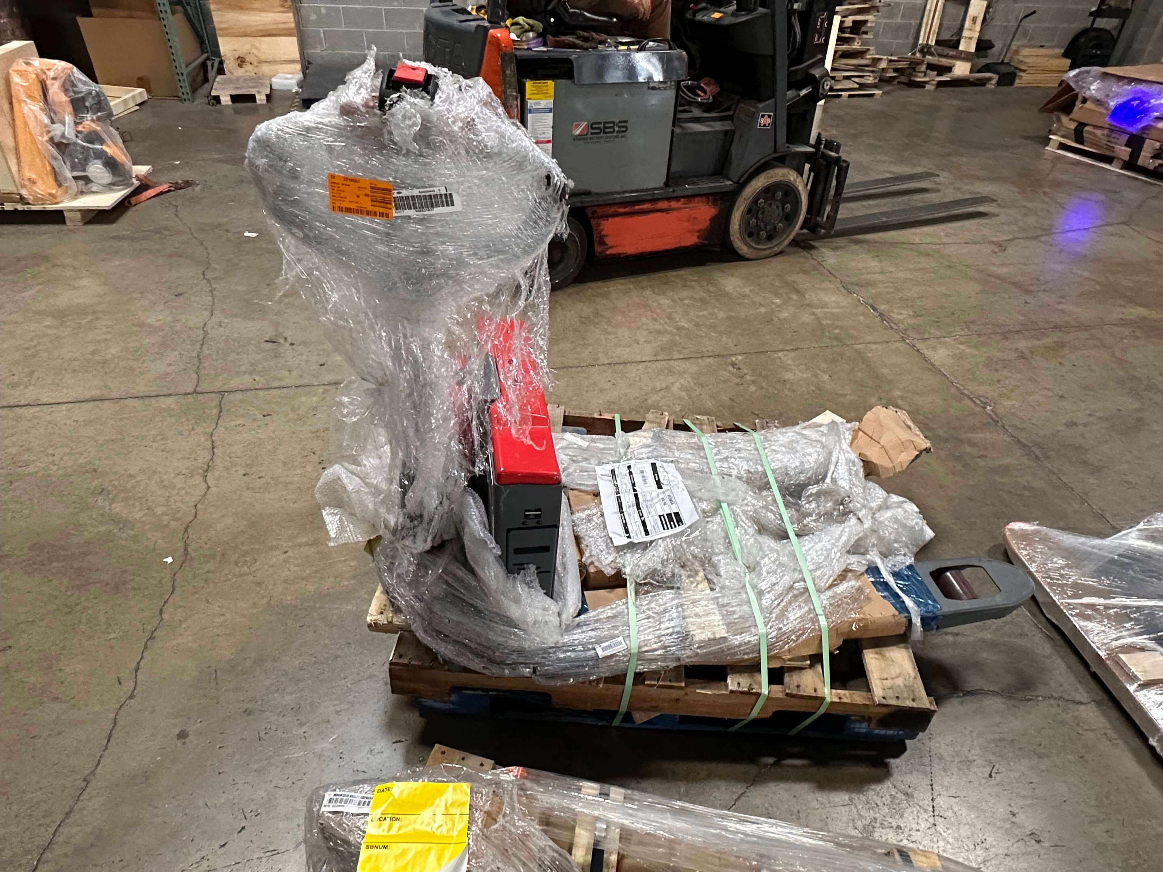 Used Electric Pallet Jack 4400 lb Capacity with 48"L x 27"W Forks Lightweight Lithium Design