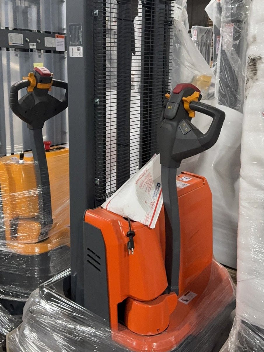 Used Fully Powered Electric Stacker with Straddle Legs 2640lbs Cap.98 inch